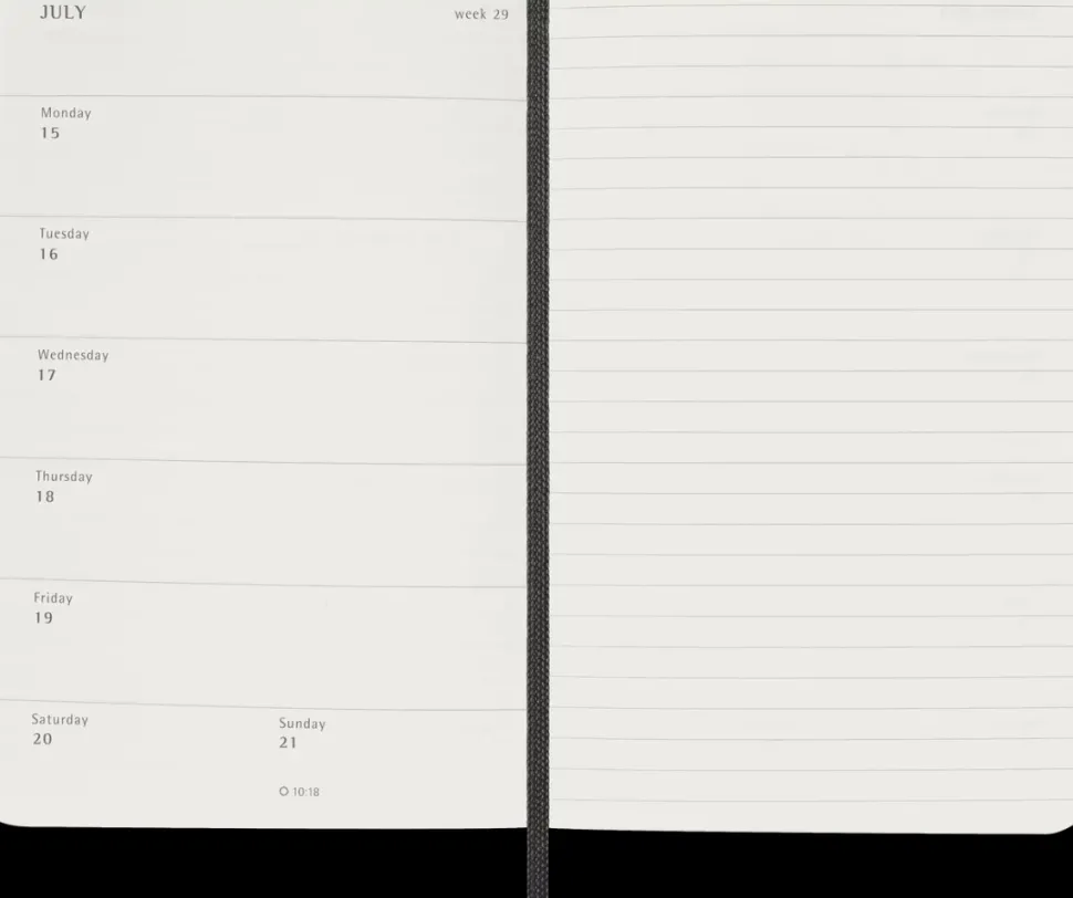 Agenda Classic 2024 Negra Semanal Tapa Blanda 9x14cm Moleskine