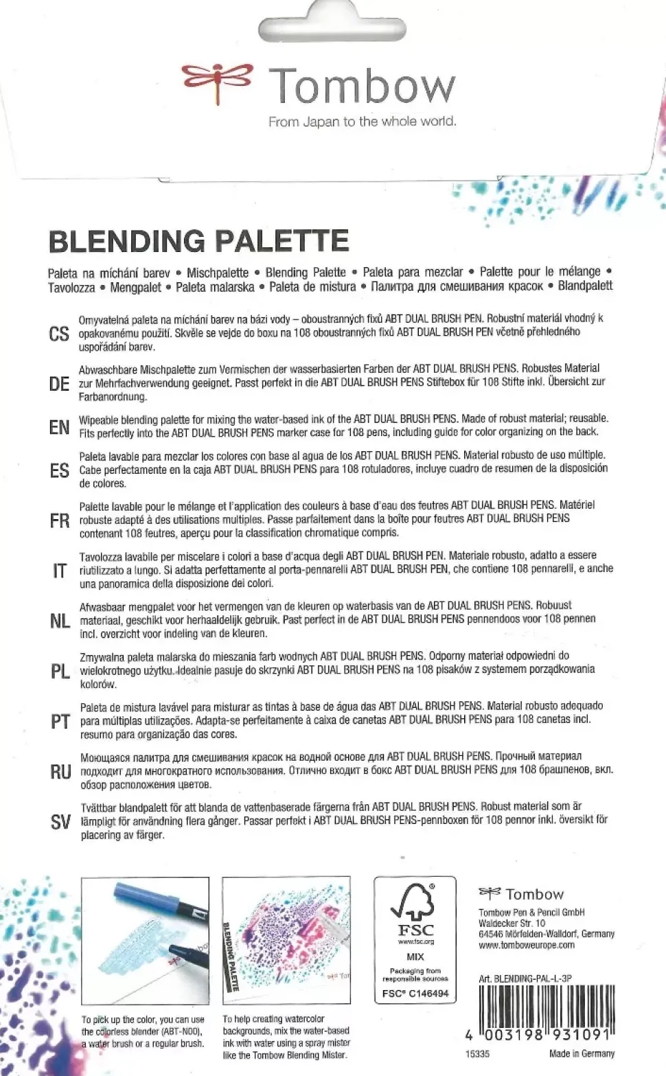 Blending Palette Tombow 13x20cm