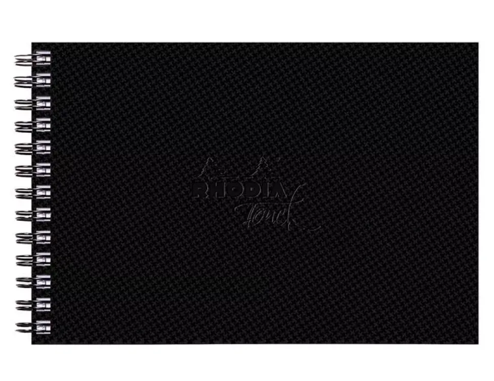 Bloc acuarela anillas apaisado negro Rhodia A5