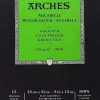Bloc acuarela Arches encolado a 1 lado grano fino 185 g/m² 23x31cm