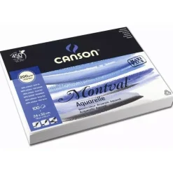 Bloc Acuarela Montval 100 Hojas Encolado 1 Lado Grano Fino Canson 200g/m²