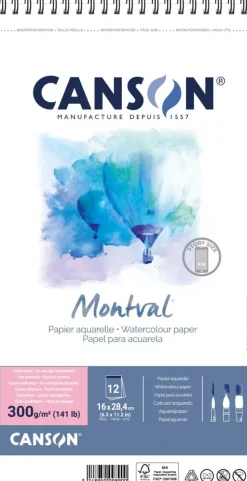 Bloc Acuarela Montval Espiral Grano Satinado Canson Story 16x28,4cm 300g/m²