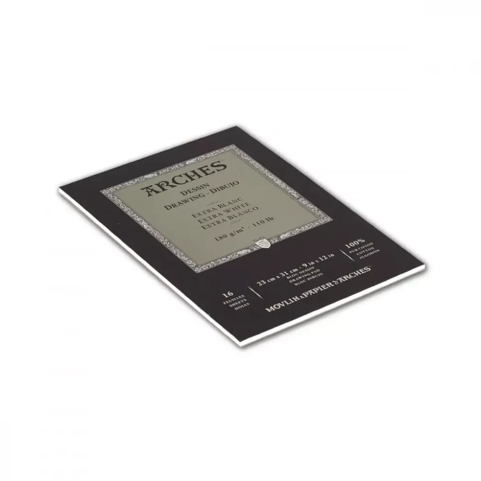 Bloc de Dibujo Espiral Extra Blanco 180g/m² Arches 23x31cm