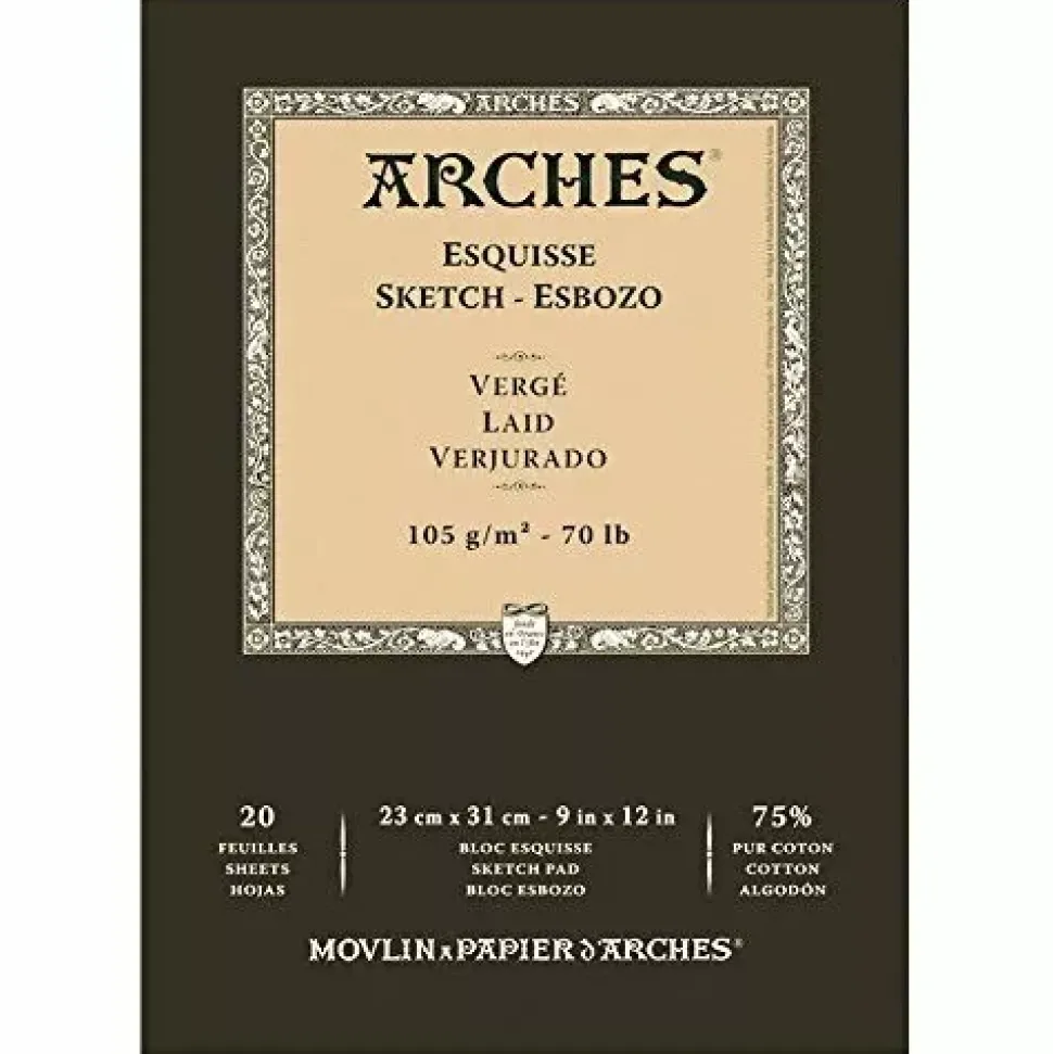 Bloc de dibujo espiral verjurado Arches 105g/m²