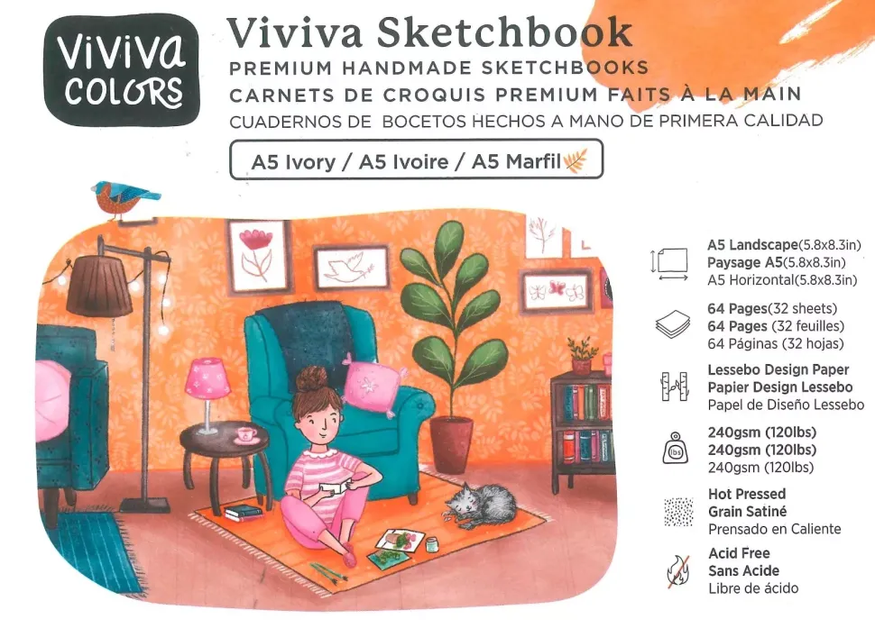 Bloc de Dibujo Hecho a Mano Viviva Colors 240g/m²