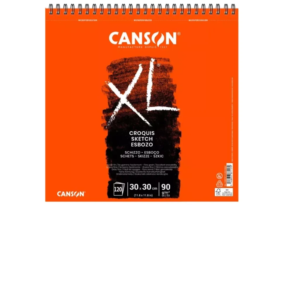 Bloc de esbozo XL Croquis Canson 30x30cm 90g/m²