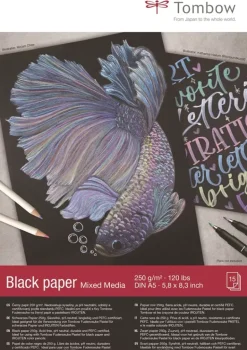 Bloc de Mix Media negro Tombow 250 g/m2 15x21cm