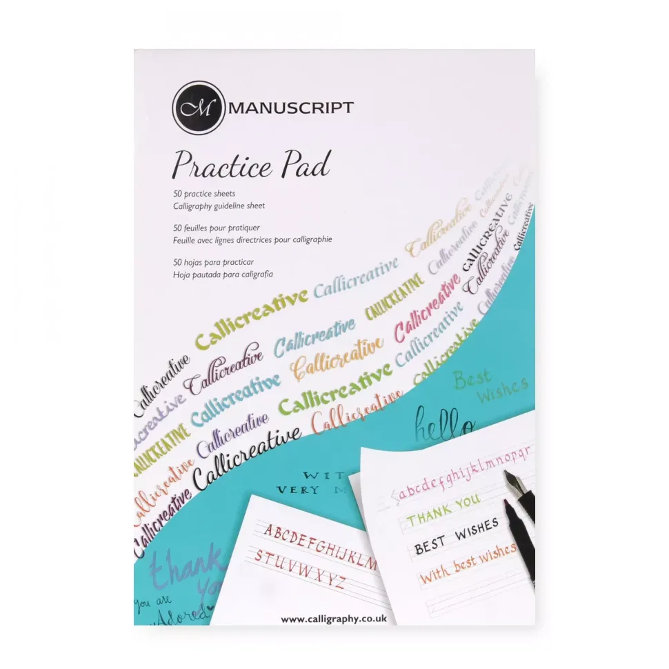 Bloc de papel blanco con lámina guía para Caligrafía Manuscript