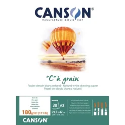 Bloc Dibujo “C” à Grain Encolado 1 Lado Blanco Natural Grano Fino Canson A3 180g/m²
