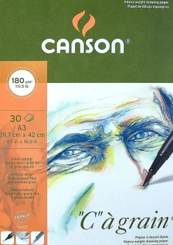 Bloc Dibujo “C” à Grain Encolado 1 Lado Blanco Natural Grano Fino Canson A3 180g/m²