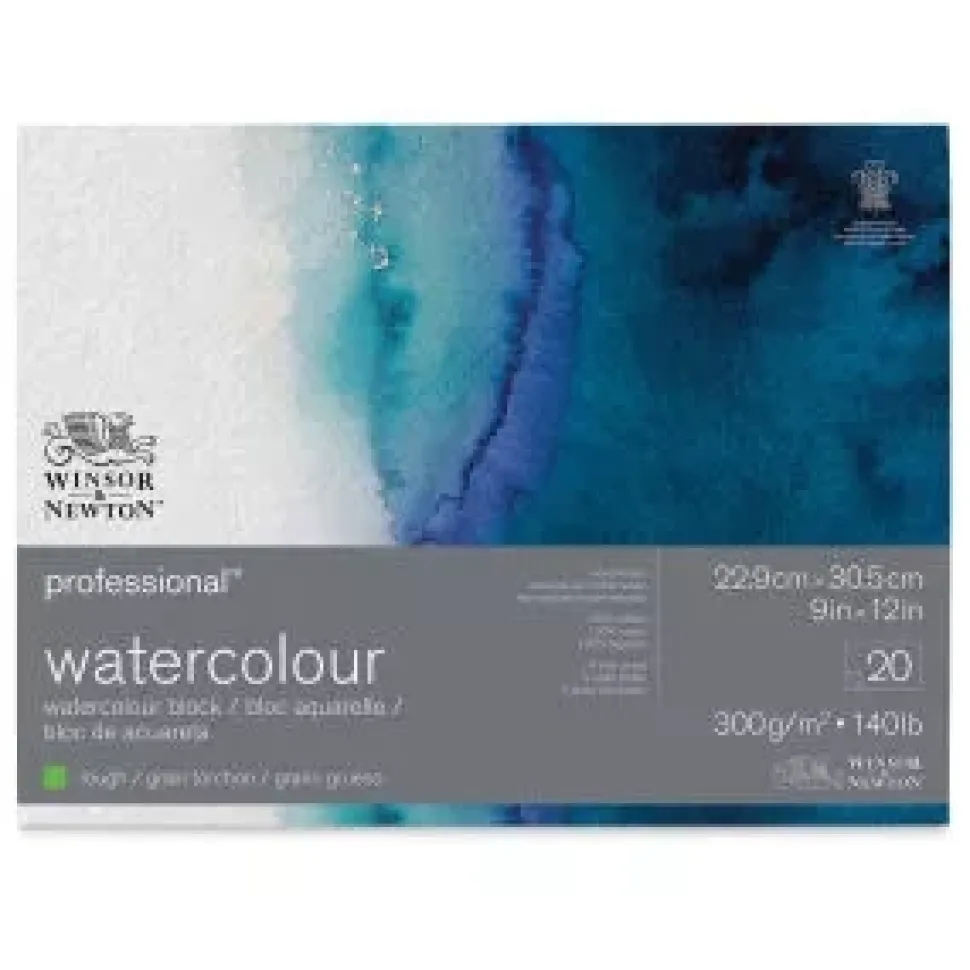 Bloc encolado acuarela grano grueso Winsor & Newton 22,9x30,5cm 300gr