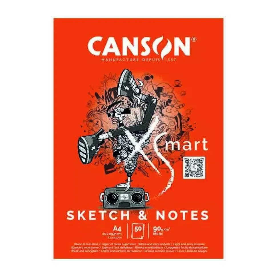 Bloc Esbozos XSmart Sketch and Notes Blanco Canson A4 90g/m²