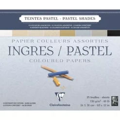 Bloc Ingres Pastel encolado Clairefontaine 24x30cm 130g/m²