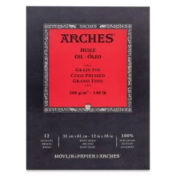 Bloc Óleo encolado a 1 lado Grano Fino 300g/m² Arches 31x41cm