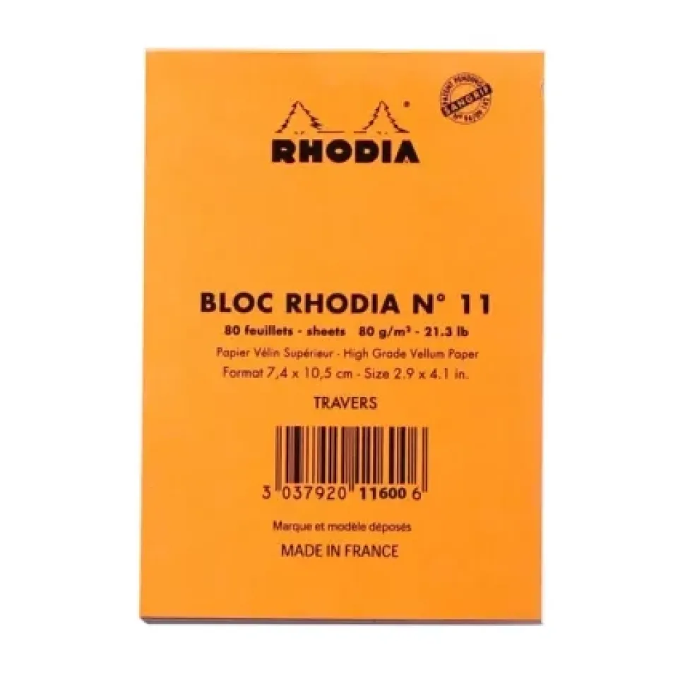 Bloc Líneas Naranja Rhodia 7,4x10cm