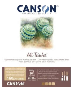 Bloc Mi-Teintes para Pastel Tonos Marrones Canson 24x32cm 160g/m²