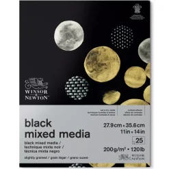 Bloc mixed media negro Winsor & Newton 200gr 28x36cm