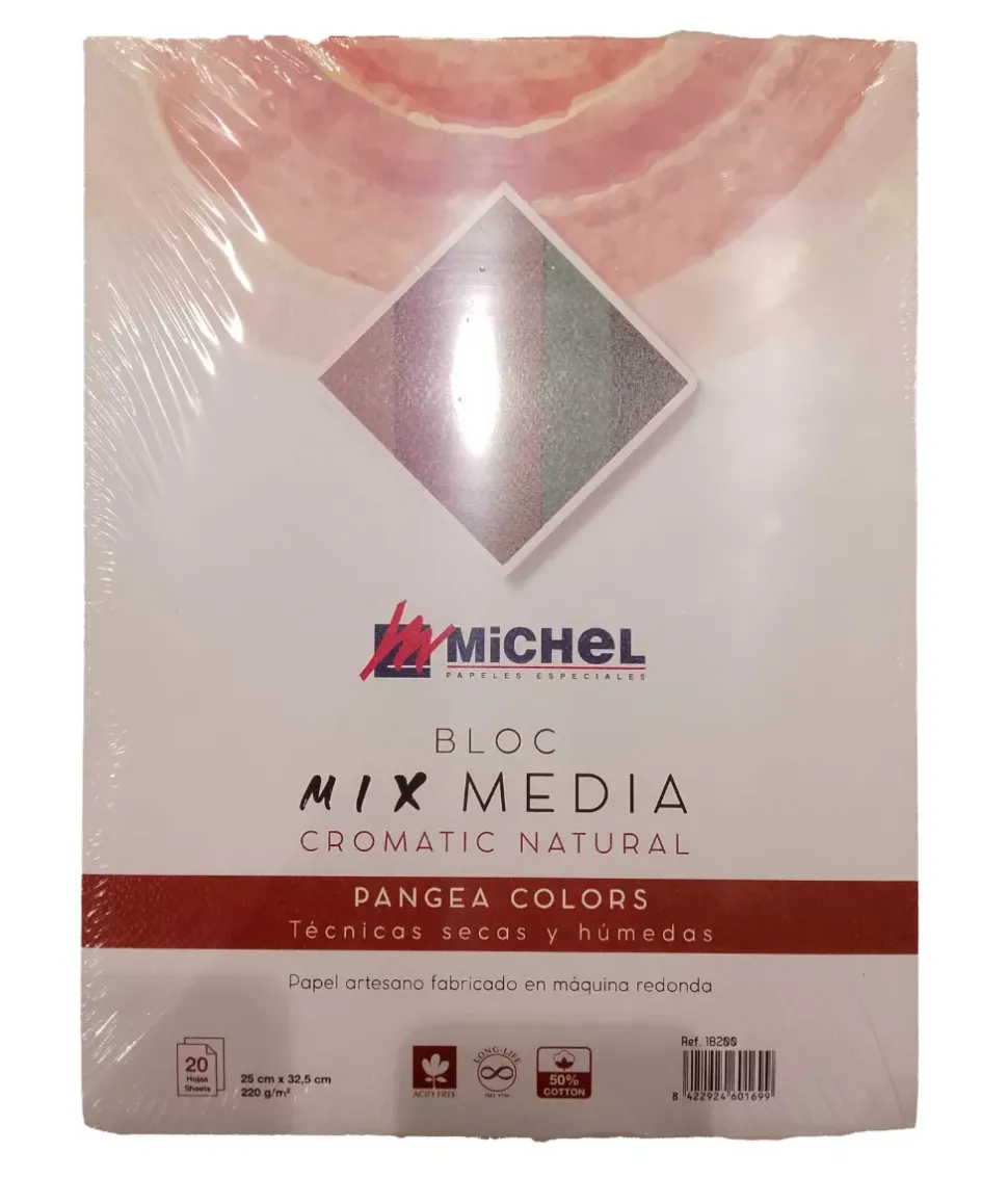 Bloc Pangea Colors Mix Media Cromatic natural Michel 25x32cm