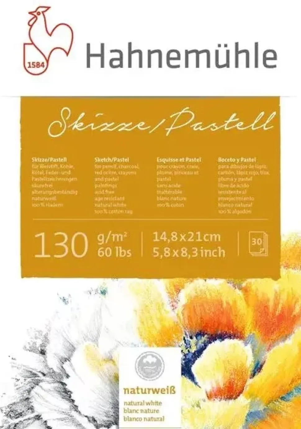 Bloc pastel Skizze Hahnemühle 130gr/m2