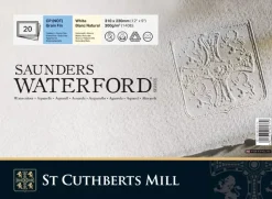 Bloc Saunders Waterford 300g/m² Encolado Grano Fino Blanco natural St Cuthberts Mill 31x23mcm