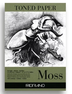 Bloc Toned Paper Moss A4 120g/m² Fabriano