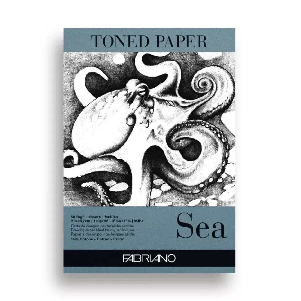 Bloc Toned Paper Sea A4 120g/m² Fabriano
