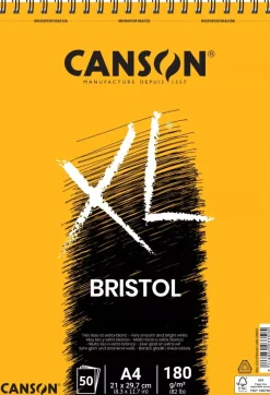 Bloc XL Bristol Espiral Extra Liso Grano Satinado Canson A4 180g/m²