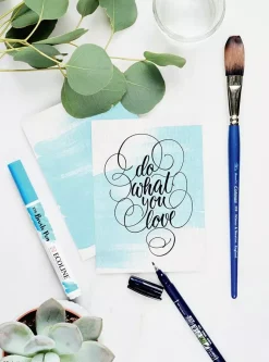 Brushlettering and watercolour
