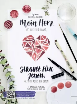Brushlettering and watercolour