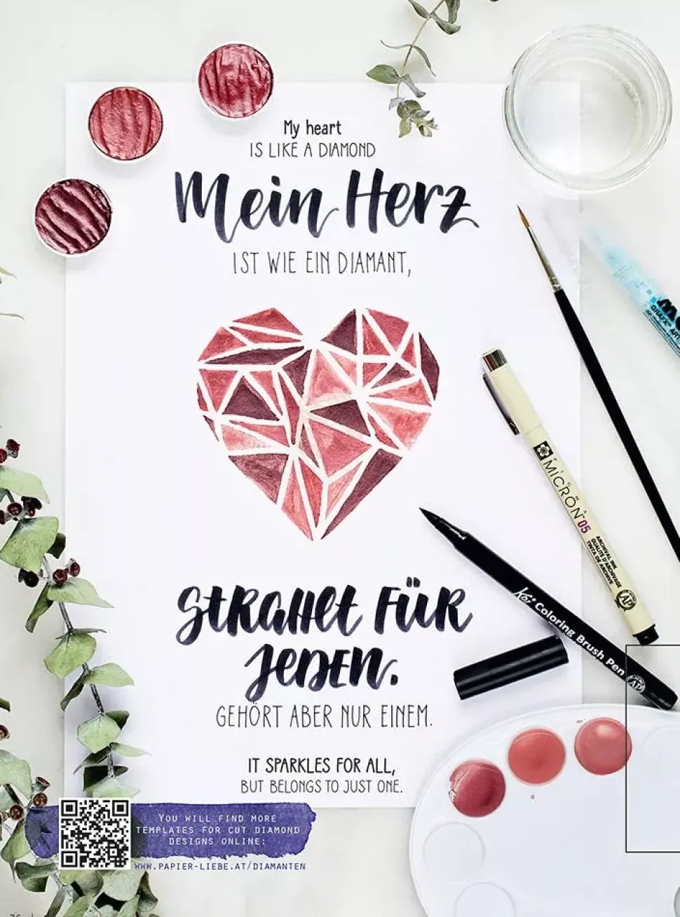 Brushlettering and watercolour