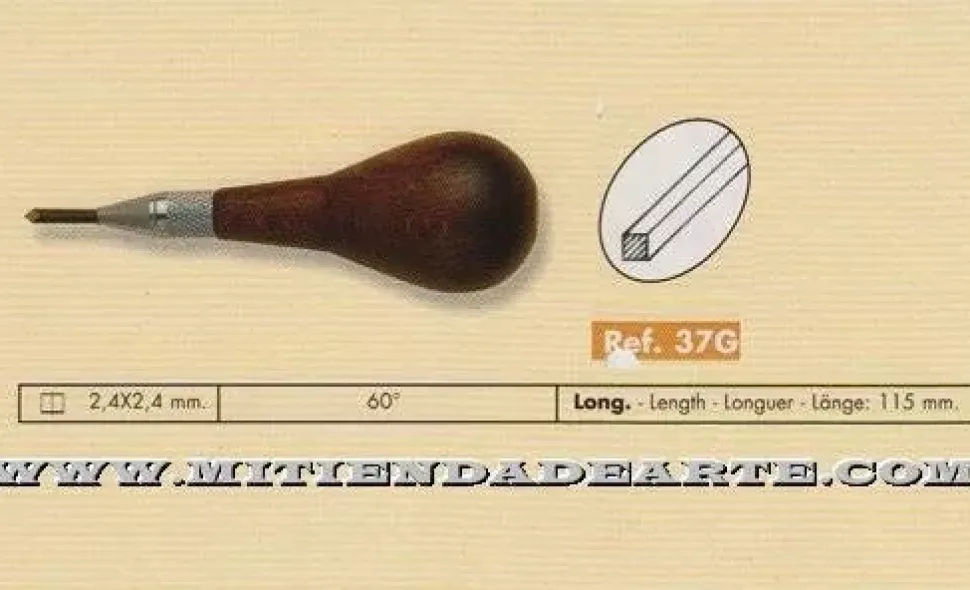 Buril especial para grabado mango de madera GR-037G