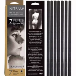 Caja 7 barras de carboncillo finas Mignonettes Nitram