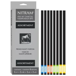 Caja 8 carboncillos surtidos Nitram 5mm
