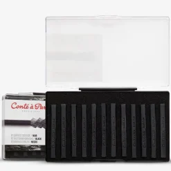 Caja 12 carrés esbozo Negro HB Conté à Paris