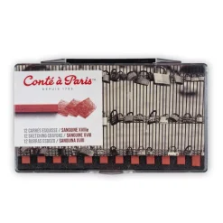 Caja 12 carrés esbozo Sanguina XVIII Conté à Paris