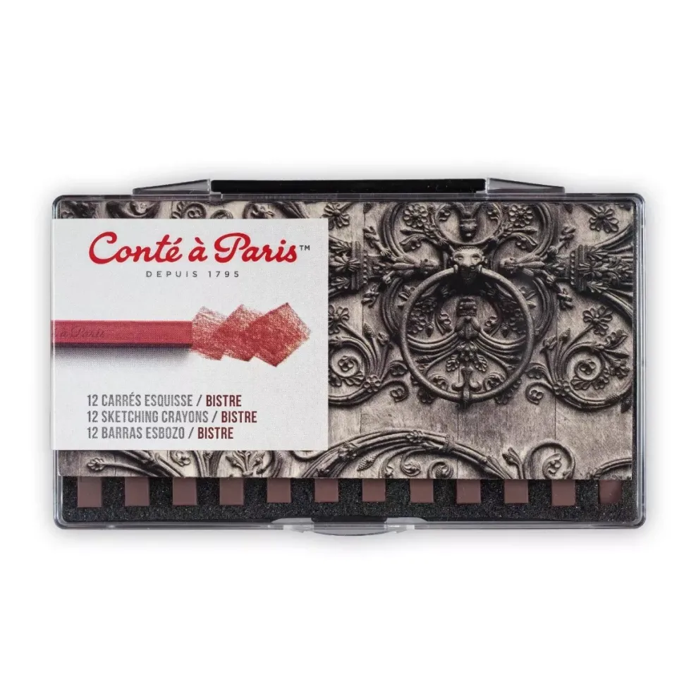 Caja 12 Carrés Sanguine Bistre Conté à Paris