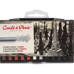 Caja 12 carrés surtidos esbozo Conté à Paris