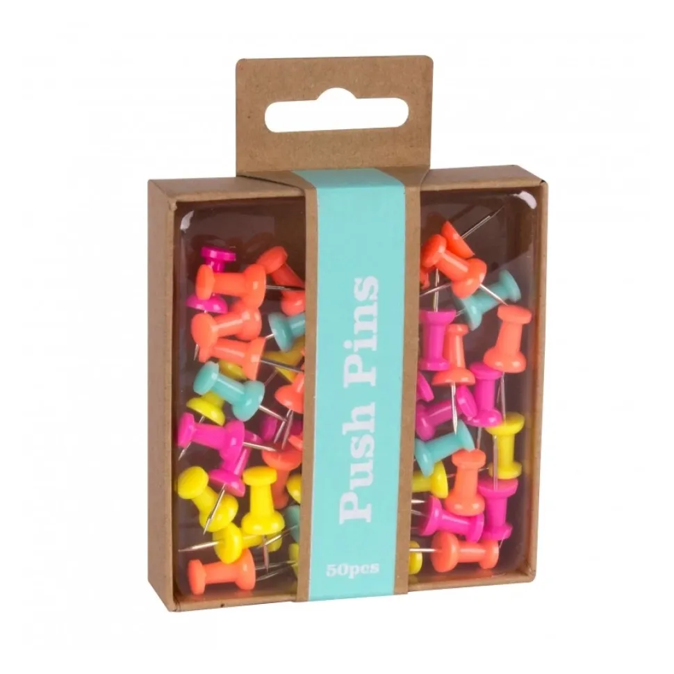 Caja 50 chinchetas colores fluor Apli