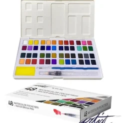 Caja 48 godets acuarela y pinceles Artist Pocketbox Alex Bog
