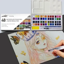 Caja 48 godets acuarela y pinceles Artist Pocketbox Alex Bog