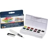 Caja 12 godets con pincel depósito Inktense Set 2 Derwent