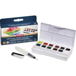 Caja 12 godets con pincel depósito Inktense Set 2 Derwent