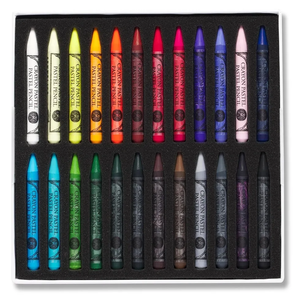 Caja 24 medias minas lápiz pastel surtidos y 12 espacios Sennelier