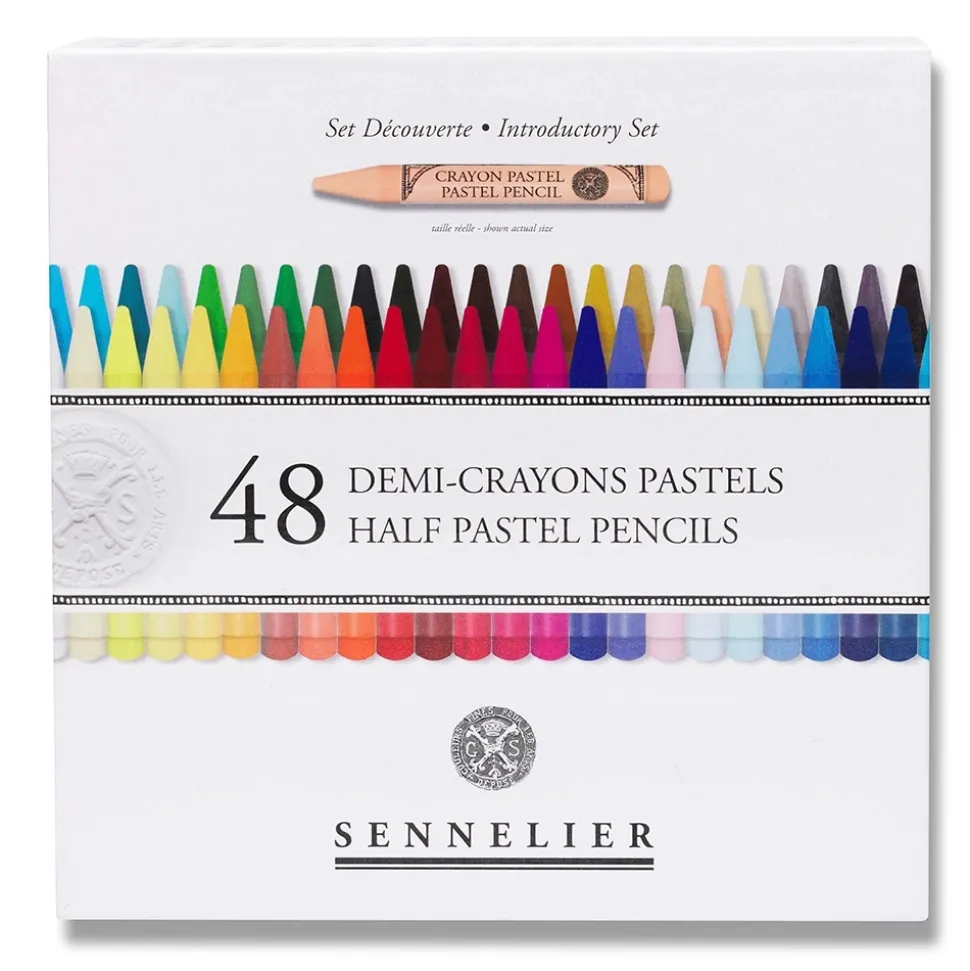 Caja 48 medias minas lápiz pastel surtidos Sennelier