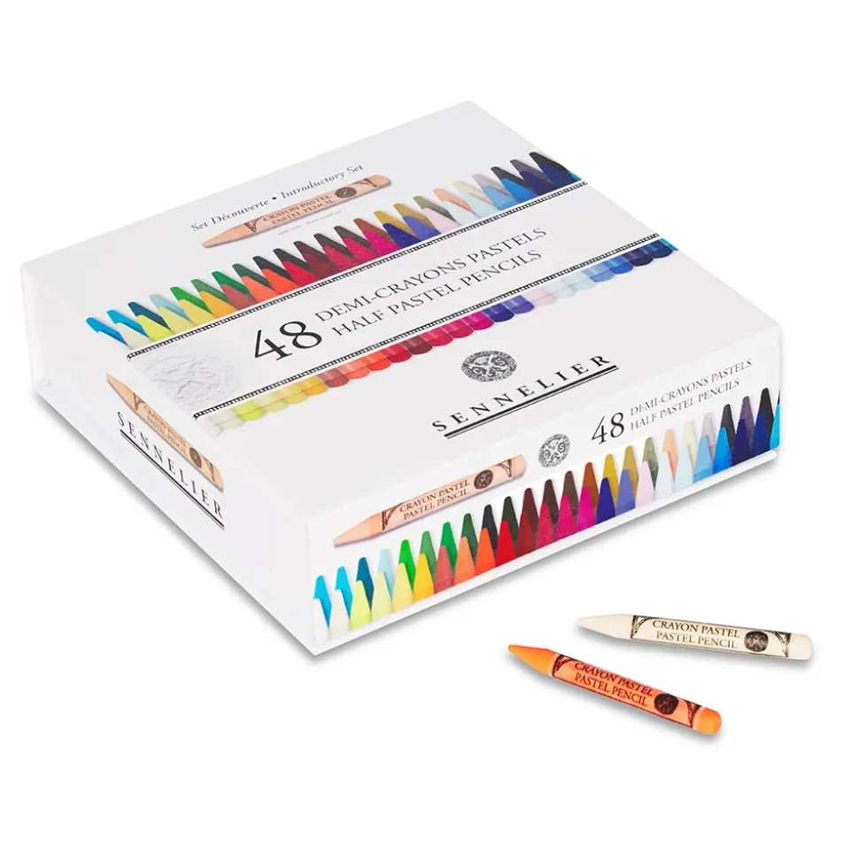 Caja 48 medias minas lápiz pastel surtidos Sennelier