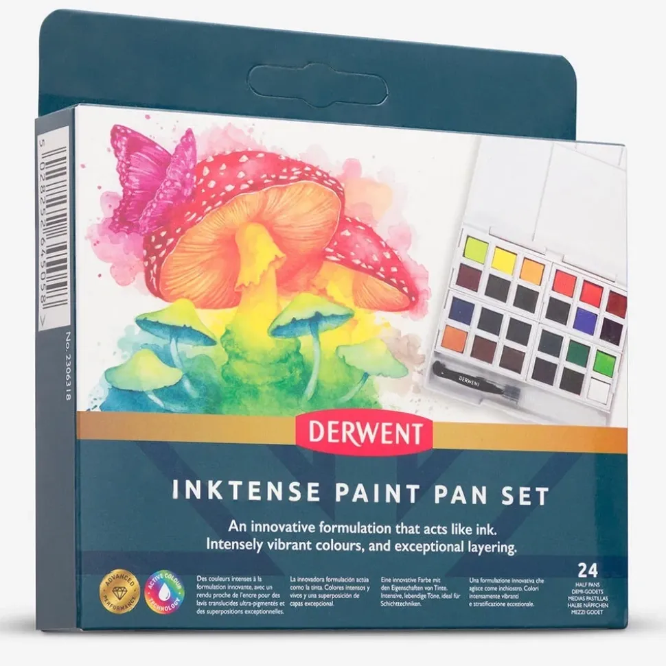 Caja 24 medios godet acuarela Inktense Derwent