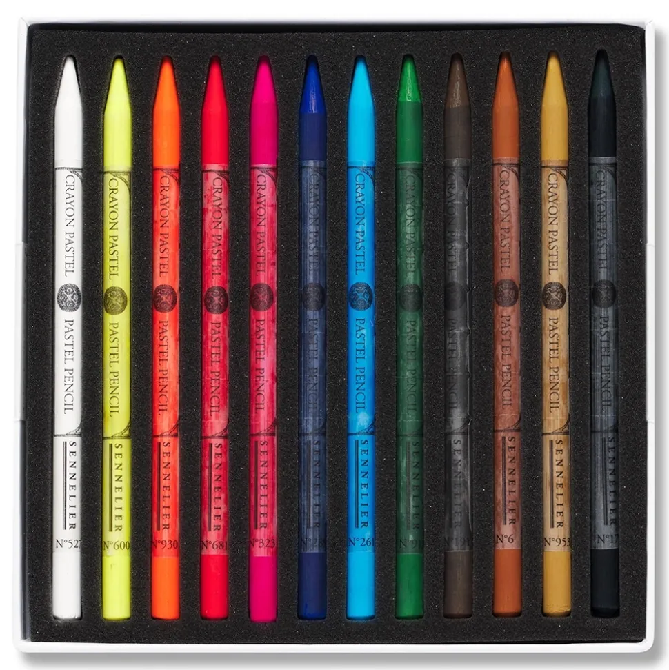 Caja 12 minas lápiz pastel surtidos Sennelier