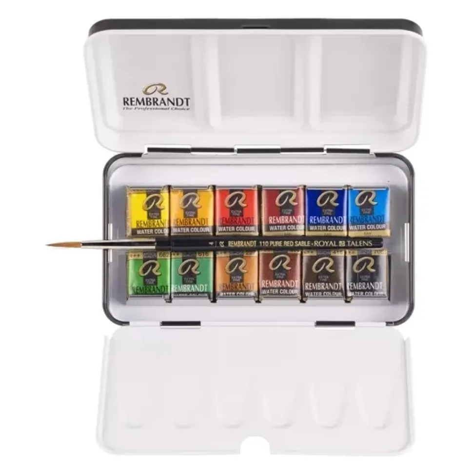 Caja 12 pastillas de acuarela metálico Rembrandt