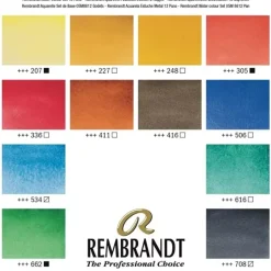 Caja 12 pastillas de acuarela metálico Rembrandt