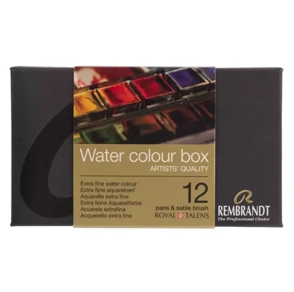 Caja 12 pastillas de acuarela metálico Rembrandt